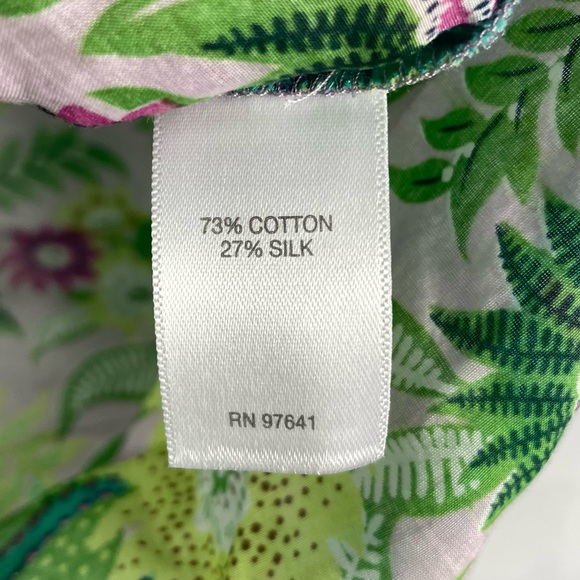 J.Jill Jasmine Whimsical Blooms Floral Cotton Silk Button Down Blouse - Picture 7 of 9